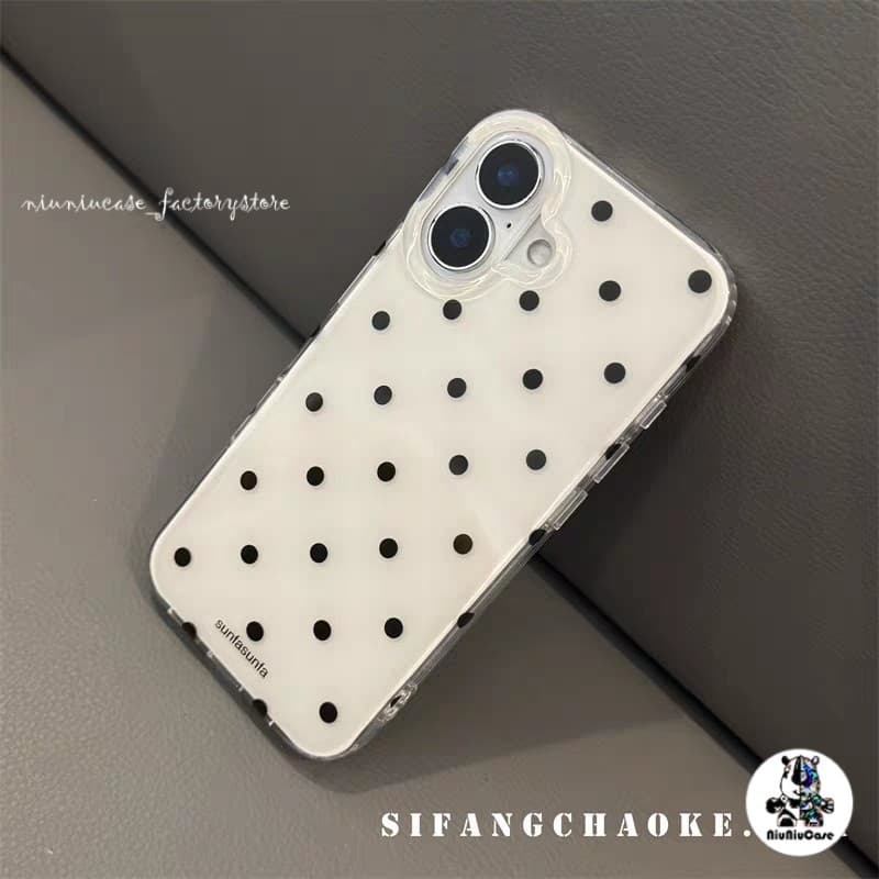 โปร่งใส จัดส่งจากประเทศไทย เคสจุดคลื่นสีดํา for iPhone เคสไอโฟน 11 12 13 14 17 15 16 PLUS PRO MAX X XS MAX XR 7/8PLUS รูปที่ 4