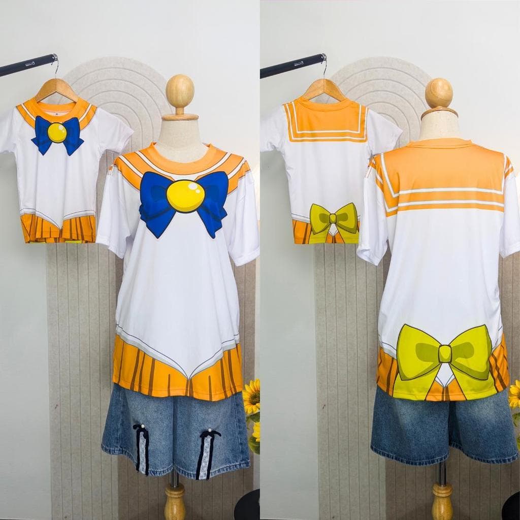 เสื้อผ้ายืด แฟชั่นผู้หญิง คอสเพลย์ ลายนักเรียนญี่ปุ่น อนิเมะ 5 สาวตัวแทนดังจันทร์ เซลามูน เซล่า ผ้าไมโครใส่สบาย รูปที่ 6