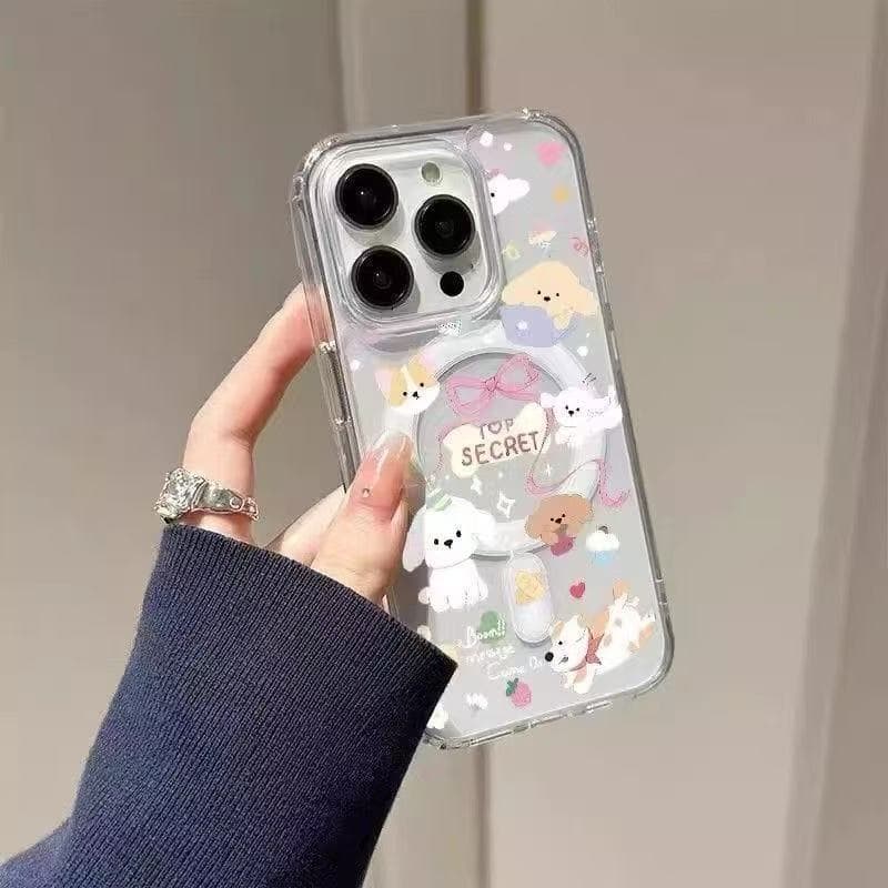 Kiddyแม่เหล็ก เคสใสกันกระแทก เคสสําหรับไอโฟน 11 เคสชาร์ได้ สำหรับ IPhone 13 17 16 15 7Plus 14 12 11 Pro MAX 8 7 Plus รูปที่ 4