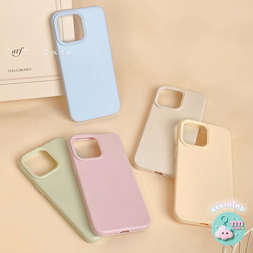 goodสีลูกกวาดแบบเรียบง่าย เคสไอโฟน For iPhone 11 17 16 15 12 13 14 15 Pro Max XR X XS Max 7 8 16 Plus เคสมือถือ สีพื้น รูปที่ 8
