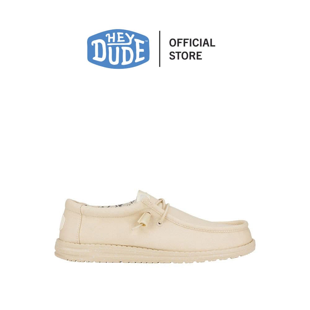 HEYDUDE รองเท้าลำลองผู้ชาย WALLY STRETCH CANVAS รุ่น 40700-1KA - STONE WHITE รูปที่ 1