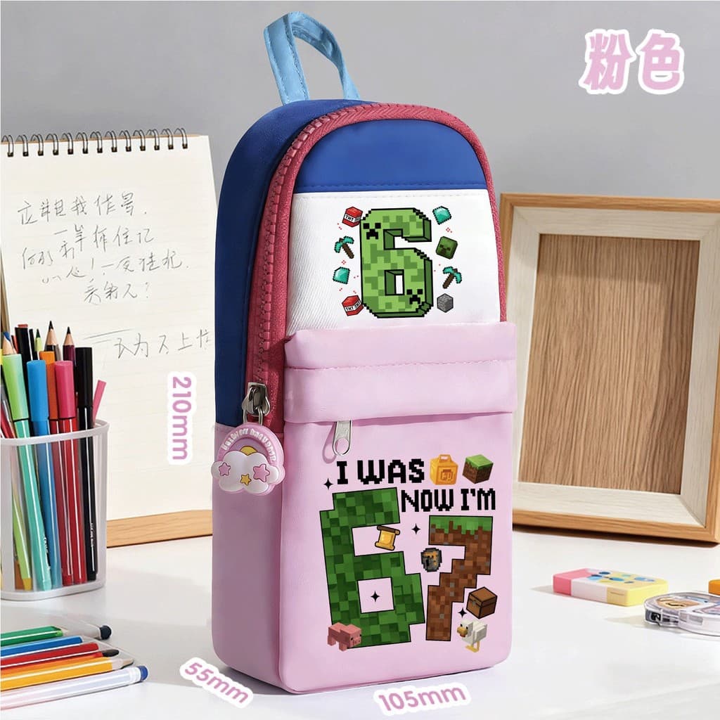Steal A Brainrot Blue 67 Cover Pencil Case Pen Bag Hitting Color 3 ช่องกระเป๋าถือกระเป๋าเก็บ รูปที่ 7