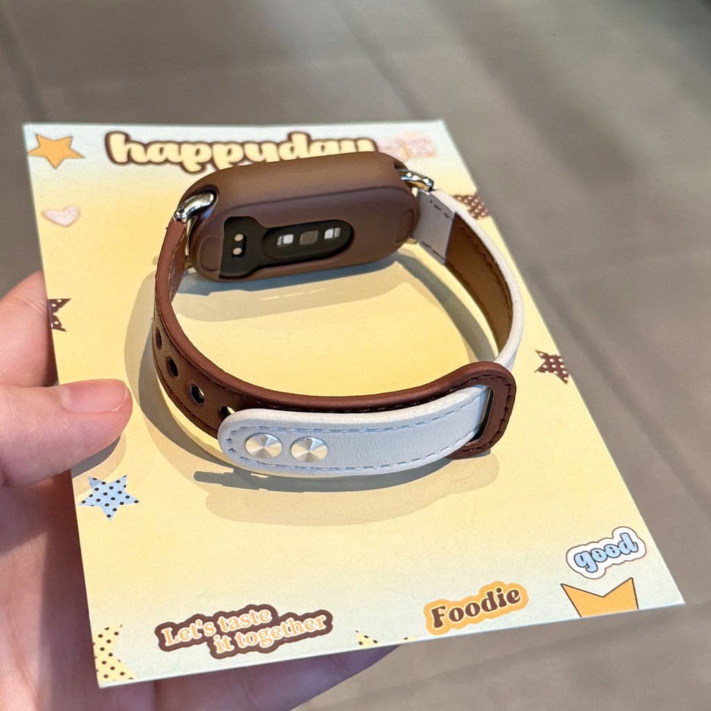 สายหนังแท้แบบเรียบหรู แบนด์และสายข้อมือสำหรับเปลี่ยนละเอียด for Xiaomi Mi Band 10 9 8 NFC for Mi Band 10 9 8 รูปที่ 8