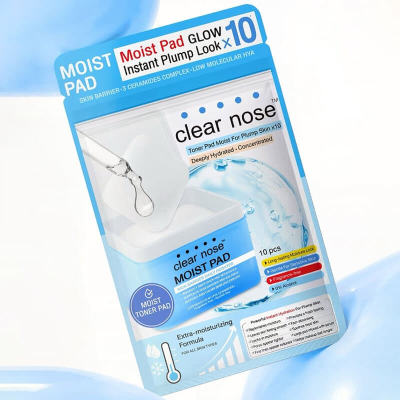 CLEAR NOSE Moist Pad Skin Barrier Daily Booster 10 Pads เคลียร์โนส มอยส์แพดบำรุงผิว สูตรชุ่มชื้น. รูปที่ 3