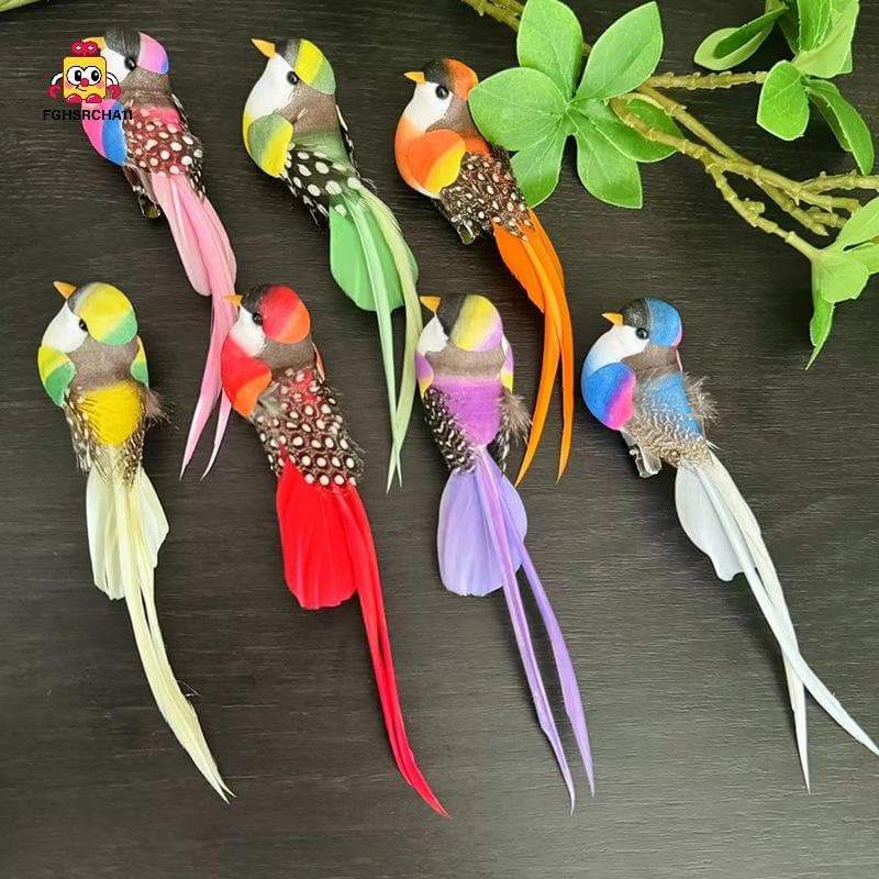 FG น่ารักนกประดิษฐ์ปลอมโฟมสัตว์จําลอง Feather นกรุ่น Tit DIY Craft บ้านสวนเครื่องประดับตกแต่ง HS รูปที่ 4