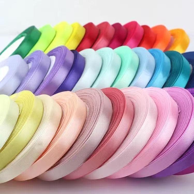 1cm ริบบิ้นซาติน ริบบิ้นซาตินสีสันเข้ารหัส ริบบิ้น ของขวัญ DIY งานฝีมือ โบว์ ริบบิ้นตกแต่งกล่องเค้ก DIY ของขวัญ รูปที่ 7