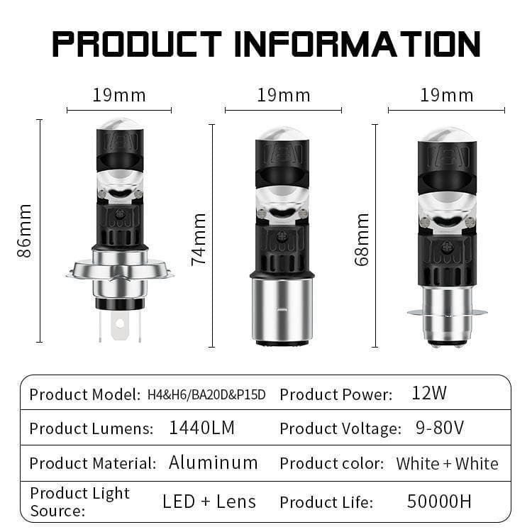 ไฟ LED P15D H6 พัดลมลำแสงสูง/ต่ำระบายความร้อน AC/DC 9 80V 28W 2500 Lumens 6000K สำหรับจักรยานไฟฟ้า 110ทรงลุงled รูปที่ 5