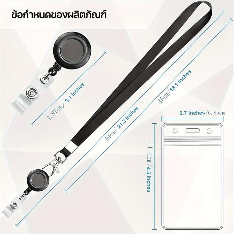 ซองบัตร PVC แบบตั้ง/นอน พร้อมสายคล้องปรับได้ หัวเข็มขัดยืดหด ใช้บัตรเพียงใบเดียว สะดวกปล่อยมือ รูปที่ 4