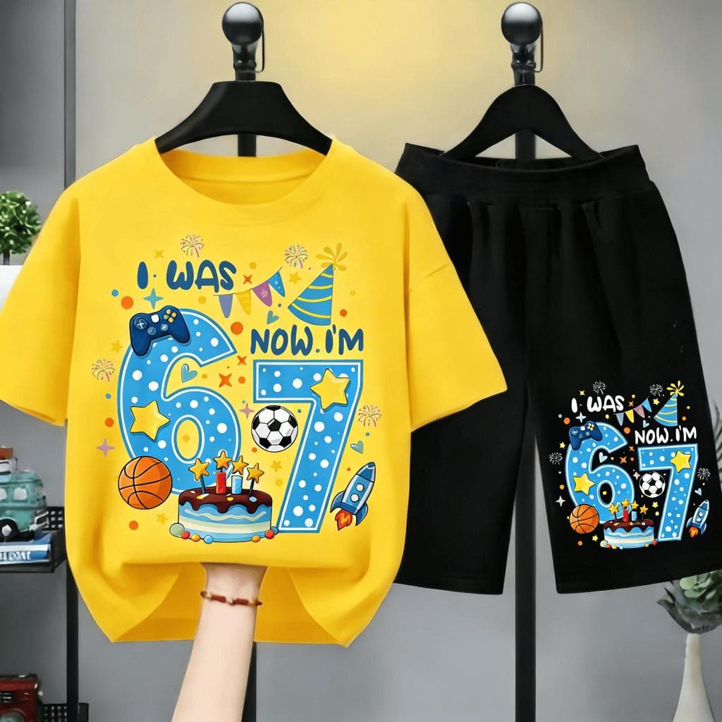 ชุดเด็ก 2 ชิ้น สไตล์วันเกิด 67 กีฬาและเกม | เสื้อยืด + กางเกงขาสั้น | สไตล์เท่ห์ | ชุดเด็กฮิตใน #ชุดเด็ก #ลาย รูปที่ 2