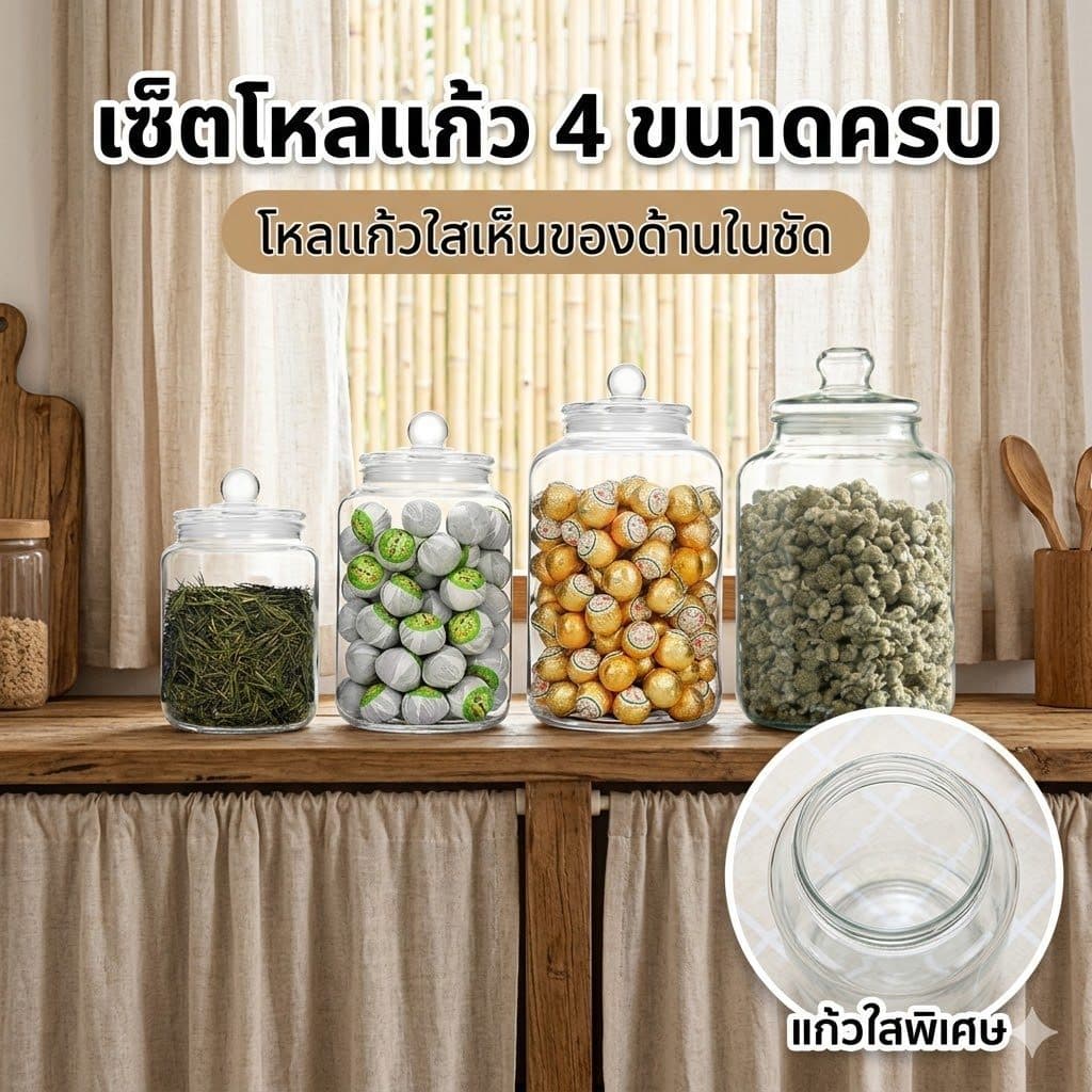 ร้านคนไทย! ขวดโหลแก้วมีฝาปิดอย่างสนิท หนา!ขนาดใหญ่ โหลกลม2/3/5ลิตร/8ลิตร สําหรับใส่อาหาร ขนมขบเคี้ยว ธัญพืช โหลดอง รูปที่ 9