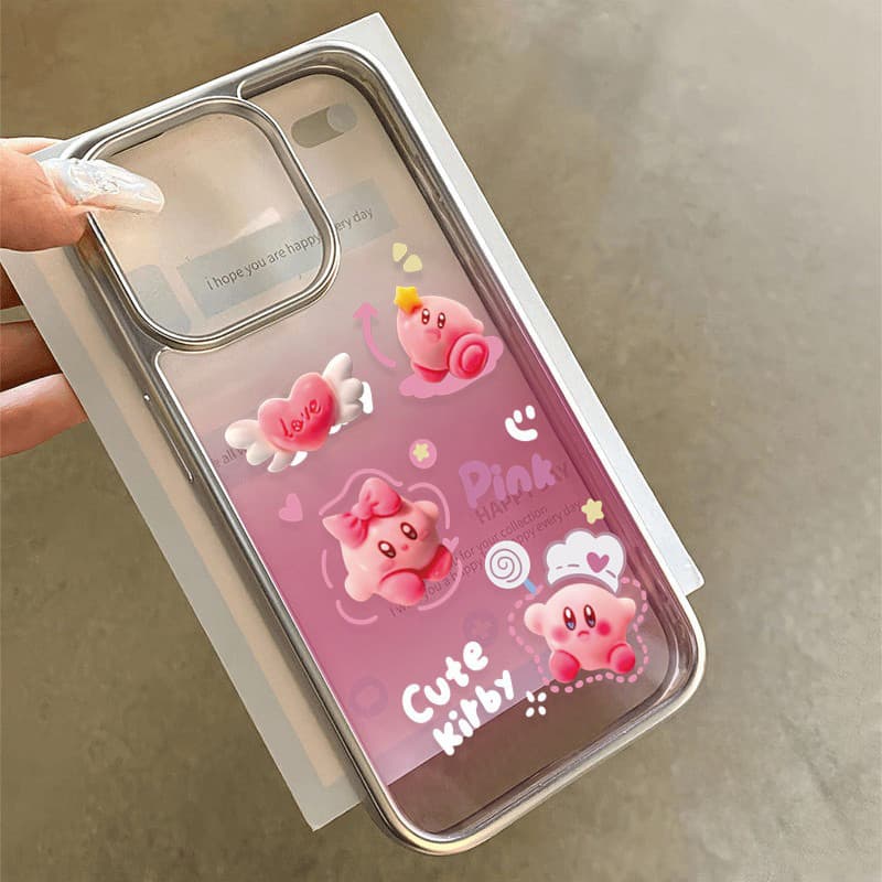 น่ารัก เคสไอโฟน Star Kirby การ์ตูน สำหรับ เคส IPhone 12 11 14 15 16 13 Pro Max 7 8 Plus XS XR X Max โปร่งใส เคส รูปที่ 5