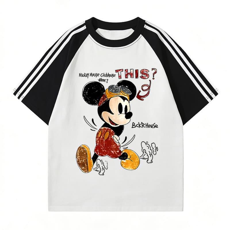 NFV สไตล์เกาหลี Mickey Mouse เสื้อยืด Oversized สะดวกสบาย ระบายอากาศ ผ้าฝ้าย YG3354 รูปที่ 7