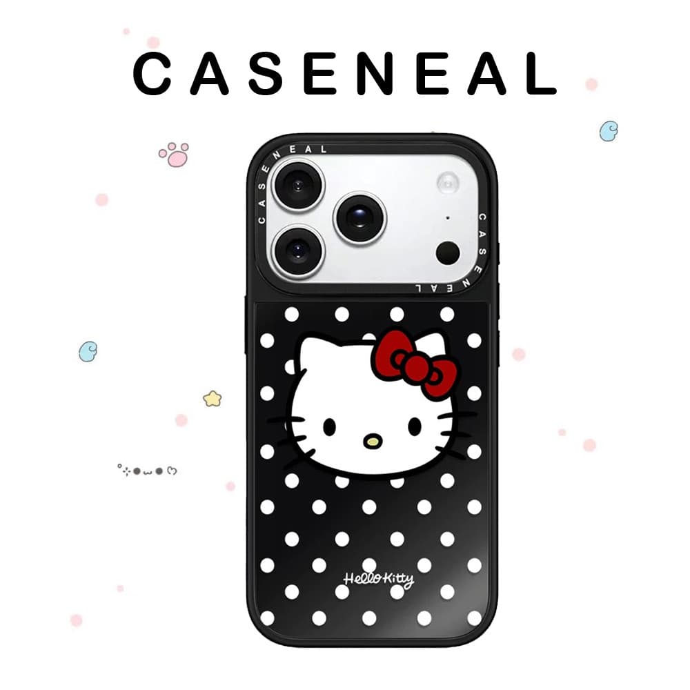 CASENEAL Wave Point Kittyคุณภาพสูงกระจกเคสโทรศัพท์เหมาะสําหรับiPhone 17ProMax 17pro 17 air 16promax 16 15promax 15 14promax 13 13Promaxแฟชั่นAnti Drop Hard Case รูปที่ 1