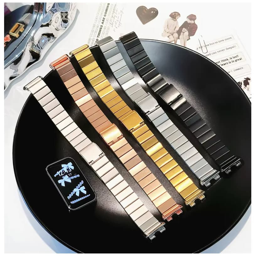 Stainless Steel Watch Strap For สาย Huawei Band 11 pro Strap Metal Huawei Band 11 สาย Steel สาย Huawei Band 10 Strap Slim Huawei Band 6/ Huawei Band 7/ Huawei Band 11 pro สาย Huawei Band 9 Strap Huawei band 7 Strap Replacement Huawei Band 11 pro สาย รูปที่ 5