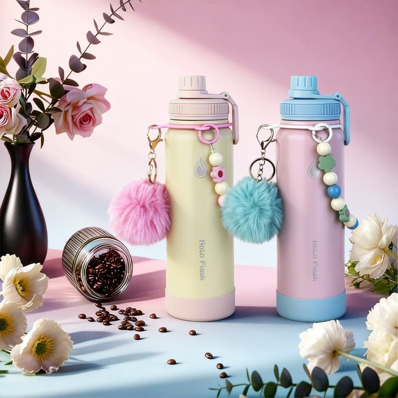 Holo Flask 3 in 1 Tumbler ชุด Tumbler กีฬาขวดน้ําสแตนเลสร้อนและเย็นกระติกน้ําสูญญากาศ รูปที่ 2