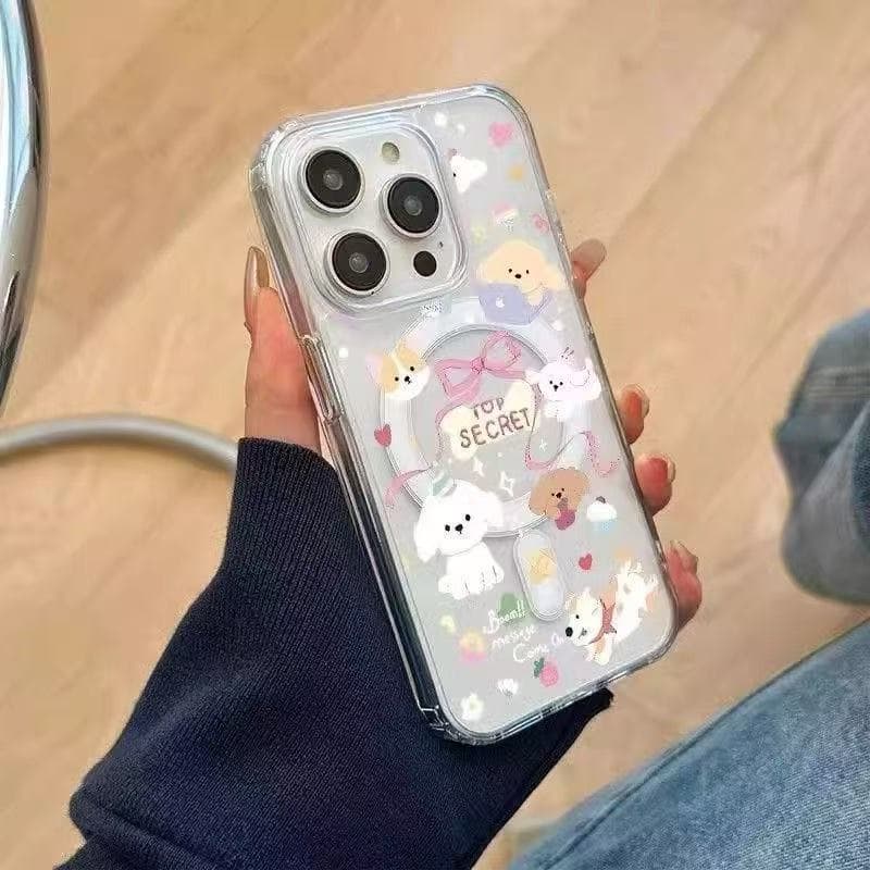 Kiddyแม่เหล็ก เคสใสกันกระแทก เคสสําหรับไอโฟน 11 เคสชาร์ได้ สำหรับ IPhone 13 17 16 15 7Plus 14 12 11 Pro MAX 8 7 Plus รูปที่ 2