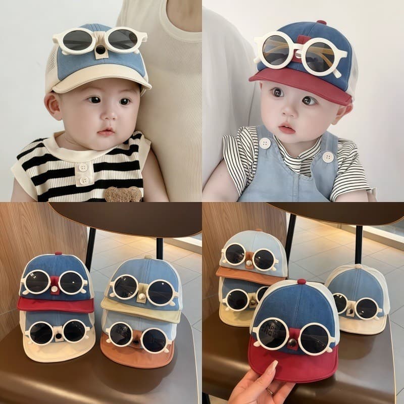 พร้อมส่ง☄️หมวกสำหรับเด็กที่สวมแว่นตา หมวกเบสบอลเด็กฤดูใบไม้ผลิ น่ารักมาก ระบายอากาศ ชาย/หญิงใส่ได้