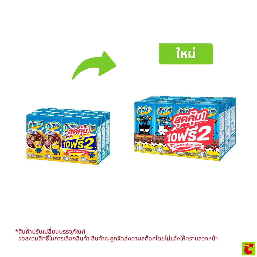 ดีมอลต์ นมยูเอชที รสมอลต์ช็อกโกแลต สูตรมอลต์พลัส 180 มล. X 12 ชิ้น รูปที่ 1