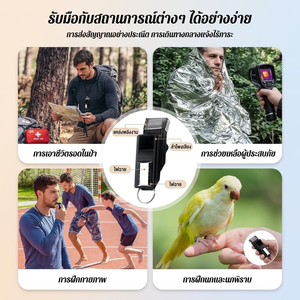 ราคาต่ำสุดนกหวีดความถี่สูงสำหรับการเอาตัวรอดกลางแจ้ง/ นกหวีดกีฬา นกหวีดฉุกเฉิน เสียงดัง นกหวีดพร้อมเชือกเส้นเล็กง รูปที่ 4