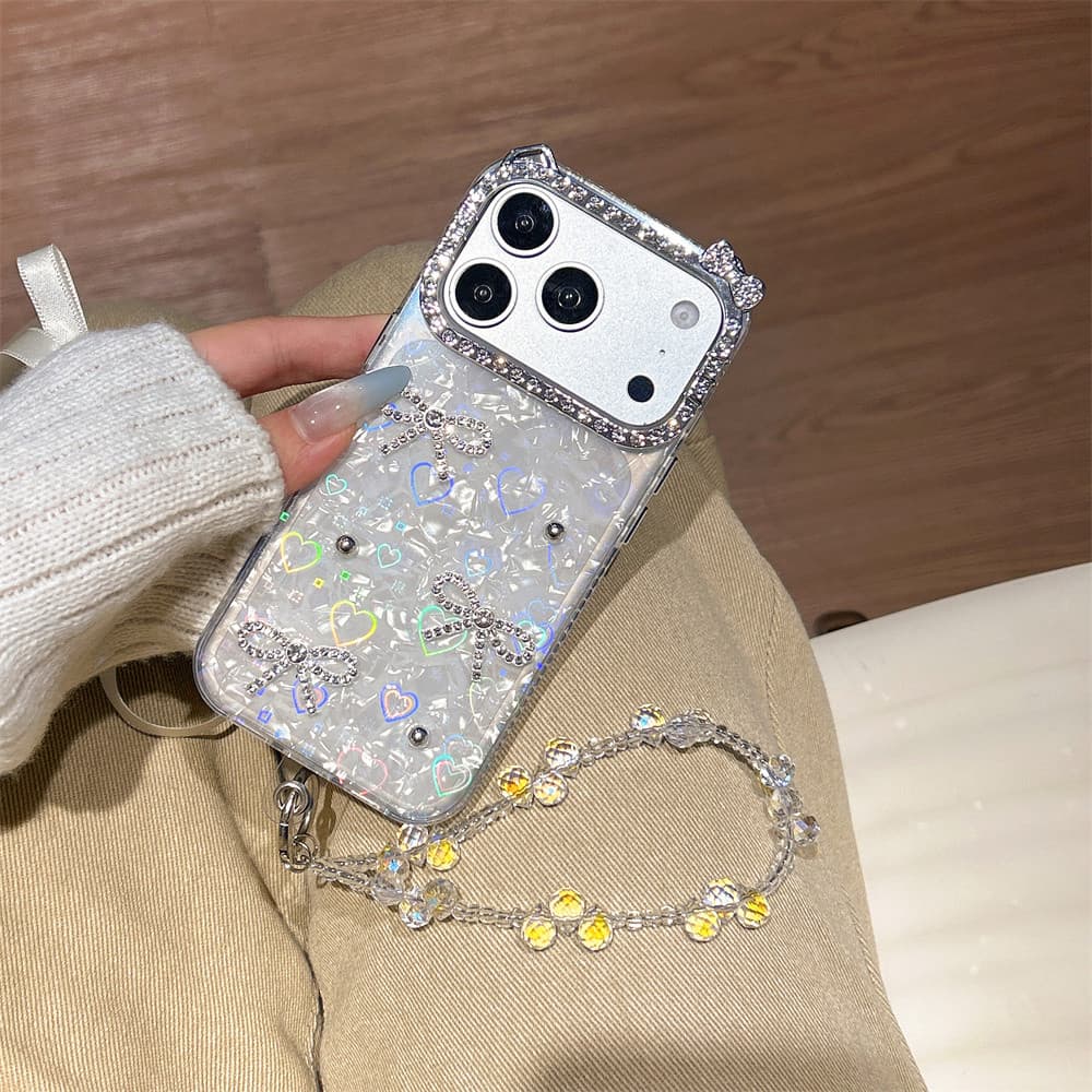 เหมาะสําหรับ iPhone 17 Promax 3D Bow ShellรูปแบบGradient Loveเคสโทรศัพท์Iphone 16 Girl Bow 15 14 13 12 11 Pro Max Soft Edge anti drop Cover รูปที่ 5