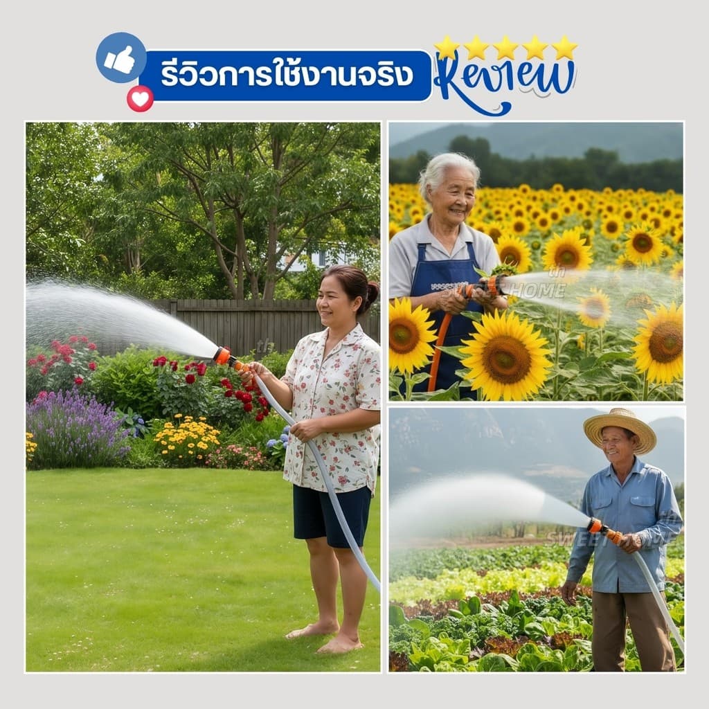 ฝักบัวรดน้ำ 2000รู/1000รู ขนาด4หุน/6หุน น้ำไหลนุ่ม มีวาล์วปิดเปิด ข้อต่อสวมเร็ว หัวฝักบัวแรงดันน้ำ ฝักบัวรดน้ำต้นไม้ รูปที่ 5