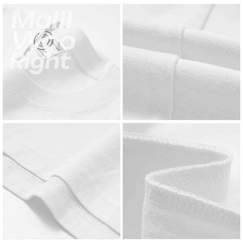 จัดส่งตลอด 24 ชั่วโมง Woo Right 280g Oversize สไตล์เกาหลี เสื้อยืดโอเวอร์ไซส์แขนสั้นคู่รัก ใส่ได้ทั้งชายและหญิง #71 รูปที่ 7