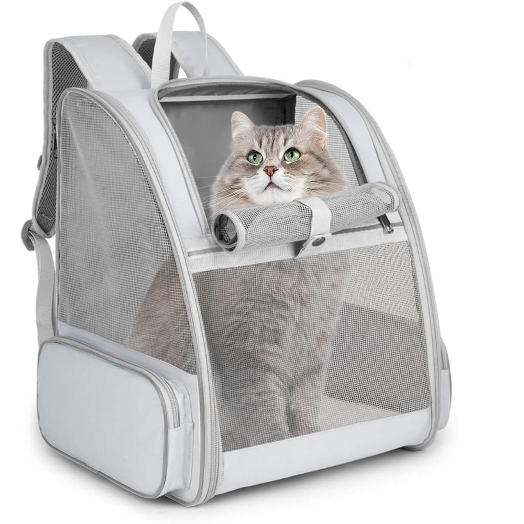 Cat Dog Backpack กระเป๋าเป้แมว กระเป๋าใส่สัตว์เลี้ยงสำหรับสุนัขและแมว ลูกสุนัข ตาข่ายระบายอากาศได้เต็มที่ รูปที่ 1