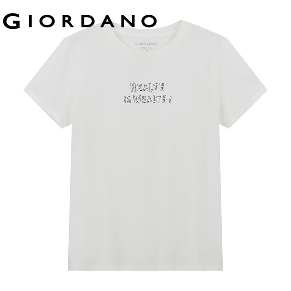 GIORDANO เสื้อยืดผู้หญิง Women's Comfort Printed Tee 05395239 รูปที่ 1