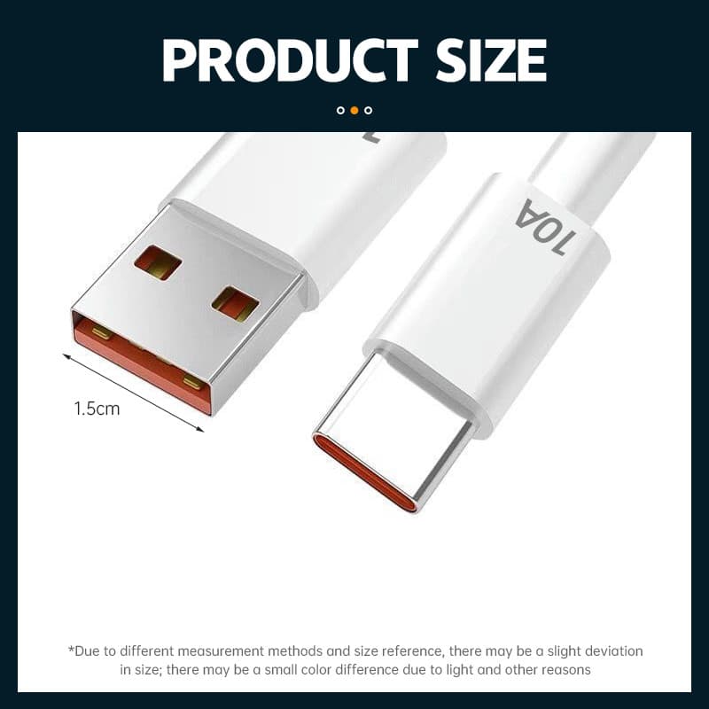 10A Type-C สายชาร์จเร็ว สายเคเบิลข้อมูล TYPE-C กระแสสูง เหมาะสำหรับ Android และสายชาร์จเร็วพิเศษ 120W รูปที่ 9