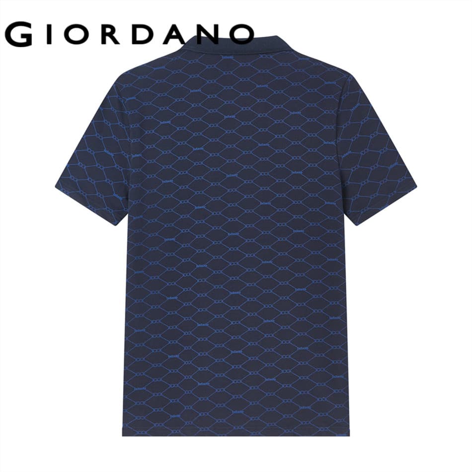 GIORDANO เสื้อโปโลผู้ชาย Men's Lion Slim All Over Printed Polo 01016204 รูปที่ 5