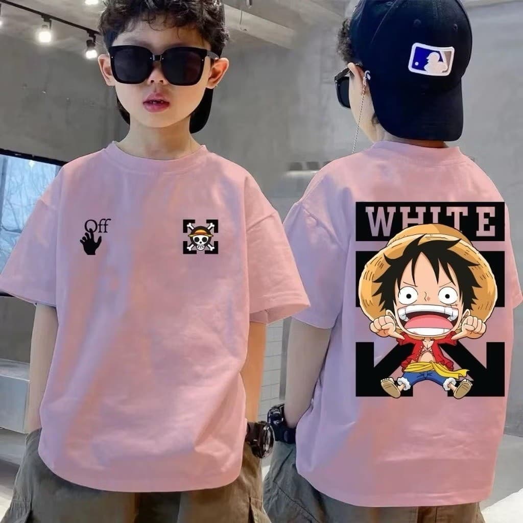 CODเสื้อยืดผู้ชาย เด็ก ลายการ์ตูน 100% ผ้าฝ้าย ทรงช่อขวาง ขนาดหลวม สีขาวดำ ใส่สบาย รุ่น 2025 kids cotton t shirt รูปที่ 6