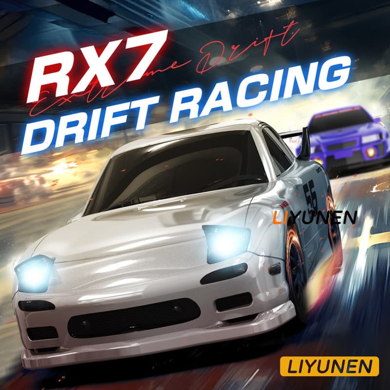 1/24 4WD RC Drift รถของเล่น RX7 GTR รุ่น Proportional คันเร่งรีโมทคอนโทรลความเร็ว Racing กีฬา Mitsubishi EVO Porsche Mustang รถของเล่นเด็ก AE86 รูปที่ 2