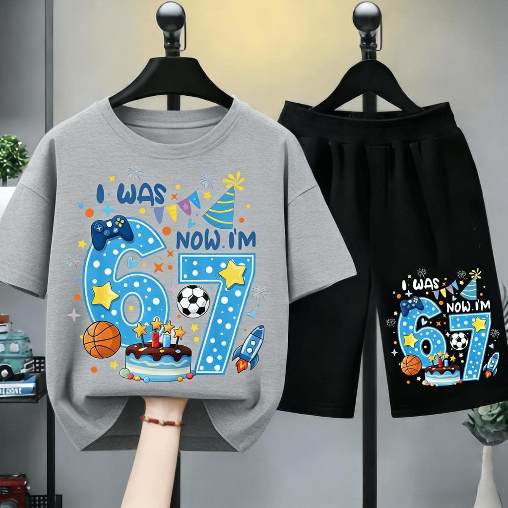 ชุดเด็ก 2 ชิ้น สไตล์วันเกิด 67 กีฬาและเกม | เสื้อยืด + กางเกงขาสั้น | สไตล์เท่ห์ | ชุดเด็กฮิตใน #ชุดเด็ก #ลาย รูปที่ 7