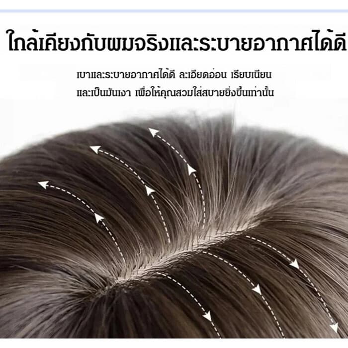ขายร้อแผ่นปิดผมบาง +ปิดผมหงอก/ชิ้นวิกผมสมจริงระบายอากาศน้ำหนักเบา รูปที่ 7