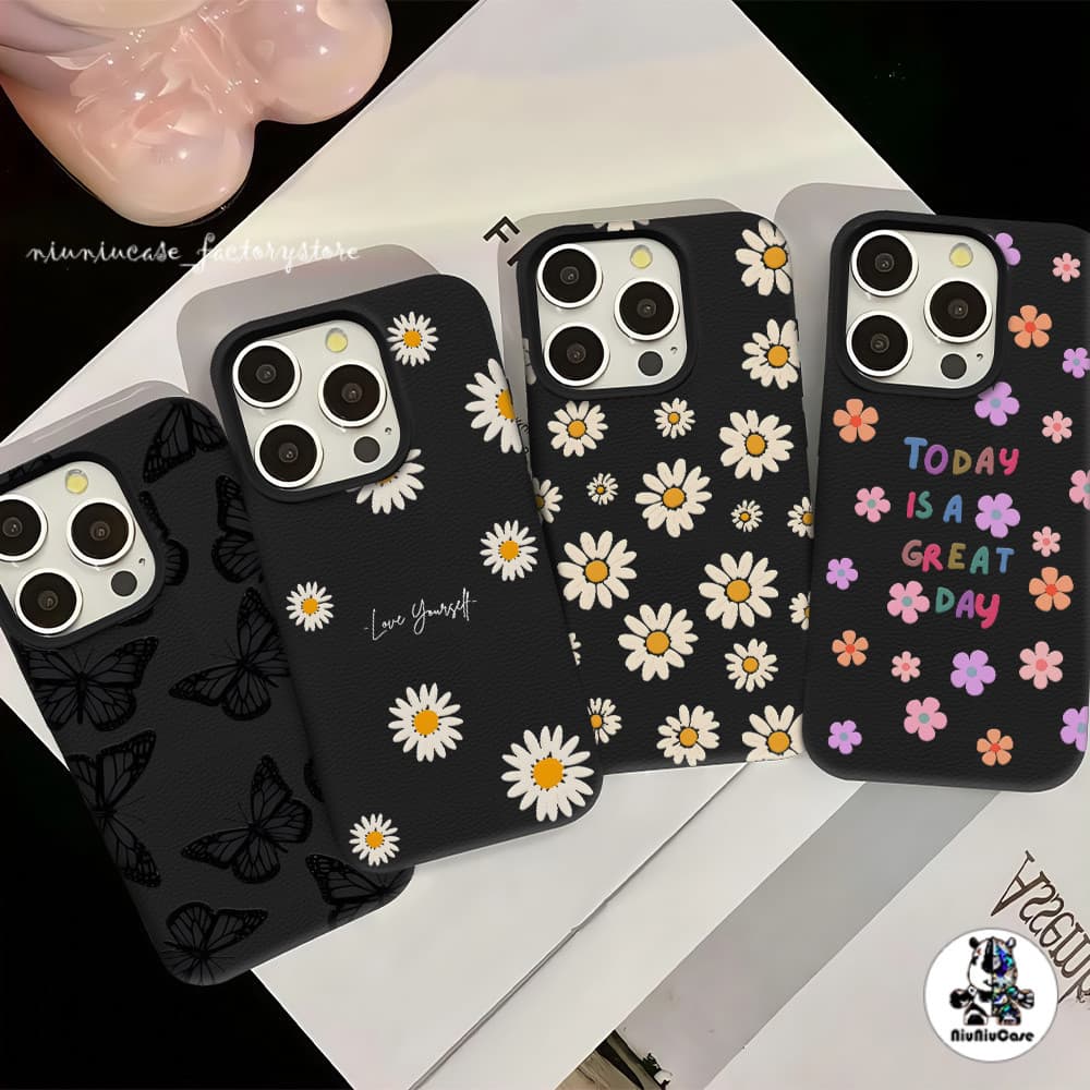 ดอกไม้สวย เคสไอโฟน11 เคส iphone 16 Pro Max 8 7 Plus XR 11 17 12 13 14 15 16 17 Pro Max เนื้อหนัง Case เคสไอโฟนหรูหราไฮโซ รูปที่ 1