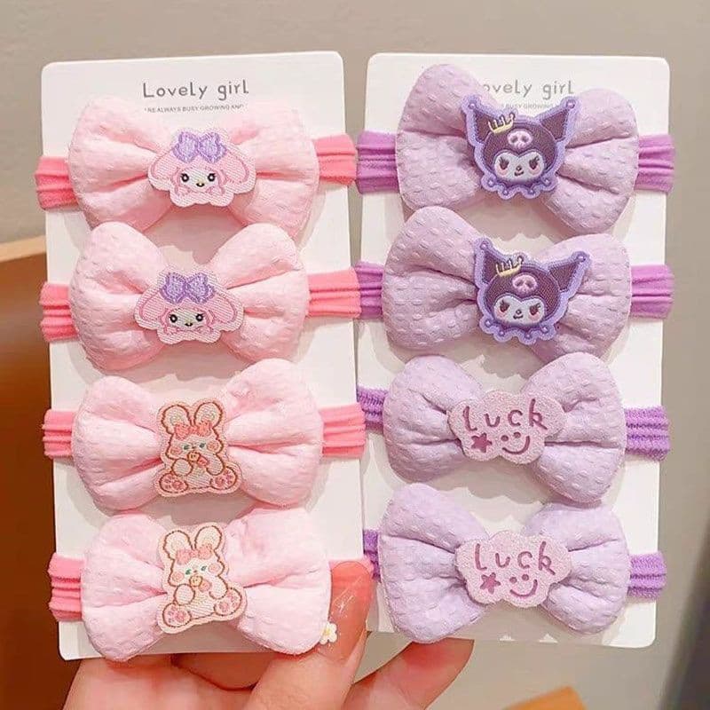 ยางรัดผมแบบผูกโบว์ ลายการ์ตูนน่ารัก เหมาะสำหรับเด็กผู้หญิง ในชุดประกอบด้วยยางรัดผม 2 ชิ้น รูปที่ 8