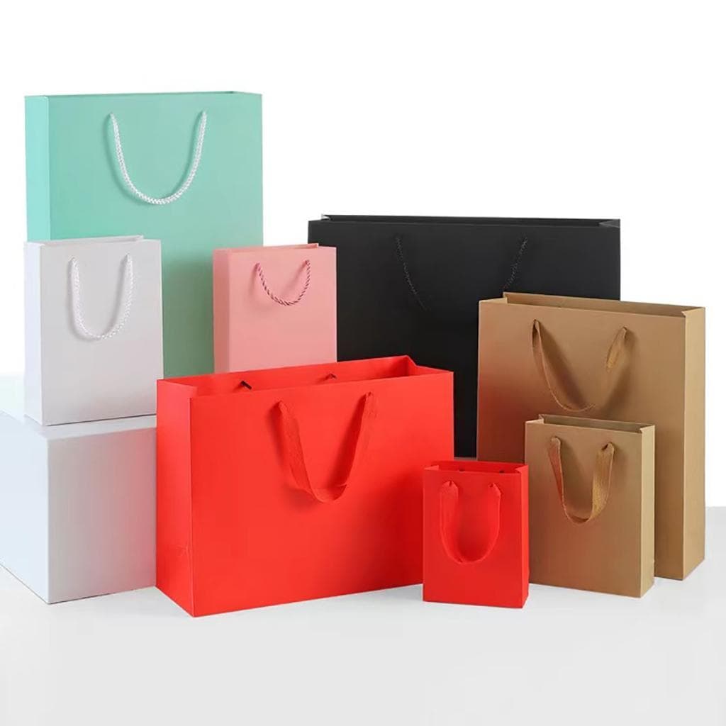 ถุงหิ้วของขวัญวันวาเลนไทน์ แบรนด์ถุงกระดาษคราฟท์ หลายขนาด XS–XXXL คุณภาพดี สำหรับใส่ของขวัญ สินค้า และงานแพ็ค ออกแบบเรีย