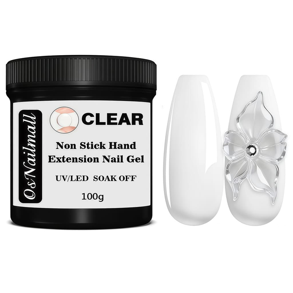 OsNailmall 100g Non Stick Hand Extension Gel ยาทาเล็บ Solid Milky Jelly Hard Gel สําหรับเล็บปลอมแกะสลักดอกไม้เล็บอะคริลิคเจล รูปที่ 4