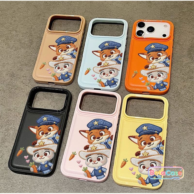 เคส iPhone 17 16 15 14 13 12 11ProMax Phone Case ลายการ์ตูนคู่หูจิ้งจอกกับกระต่ายนักสืบ น่ารักเกาหลี ซิลิโคนกันกระแทก รูปที่ 5