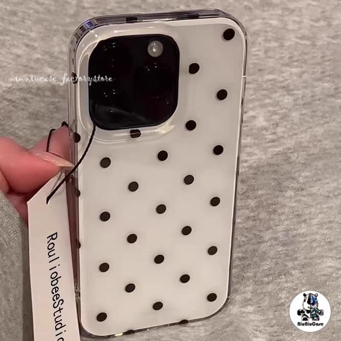 โปร่งใส จัดส่งจากประเทศไทย เคสจุดคลื่นสีดํา for iPhone เคสไอโฟน 11 12 13 14 17 15 16 PLUS PRO MAX X XS MAX XR 7/8PLUS รูปที่ 8