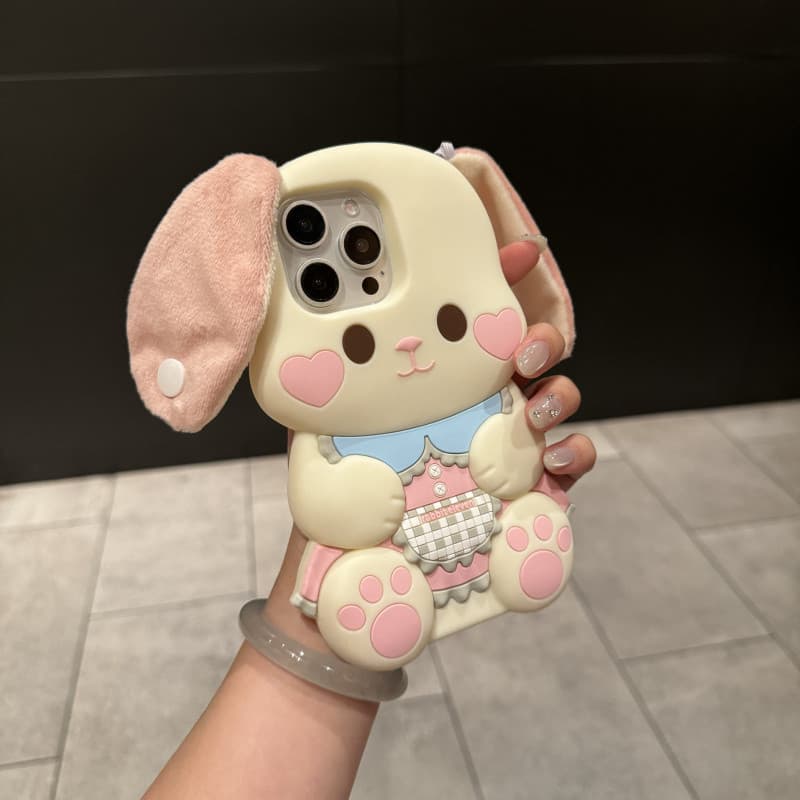 3ง หูตุ๊กตาน่ารักการ์ตูนสุนัขซิลิโคนเคสโทรศัพท์สําหรับ ไอโฟน 17 16 15 14 13 12 11 มือโปร สูงสุด ปลอกการ์ตูนสัตว์ซิลิโคนอ่อนนุ่มฝาครอบป้องกันสําหรับ ไอโฟน16โปรแม็กซ์ ก รูปที่ 6