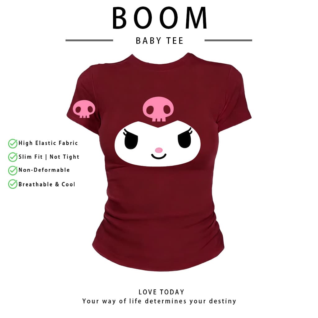COD เสื้อสาวอวบ เสื้อครอปท็อป แขนสั้น babytee สไตล์เกาหลี y2k T-shirt | สไตล์แฟชั่น V06 รูปที่ 6