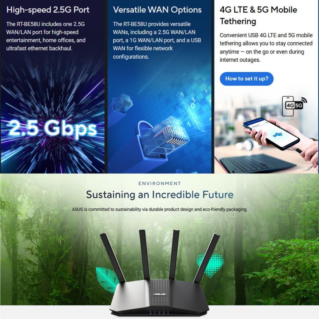 ASUS RT-BE58U V2 เราเตอร์ WiFi 7 AiMesh Extendable Router รับประกัน 3 ปี รูปที่ 7