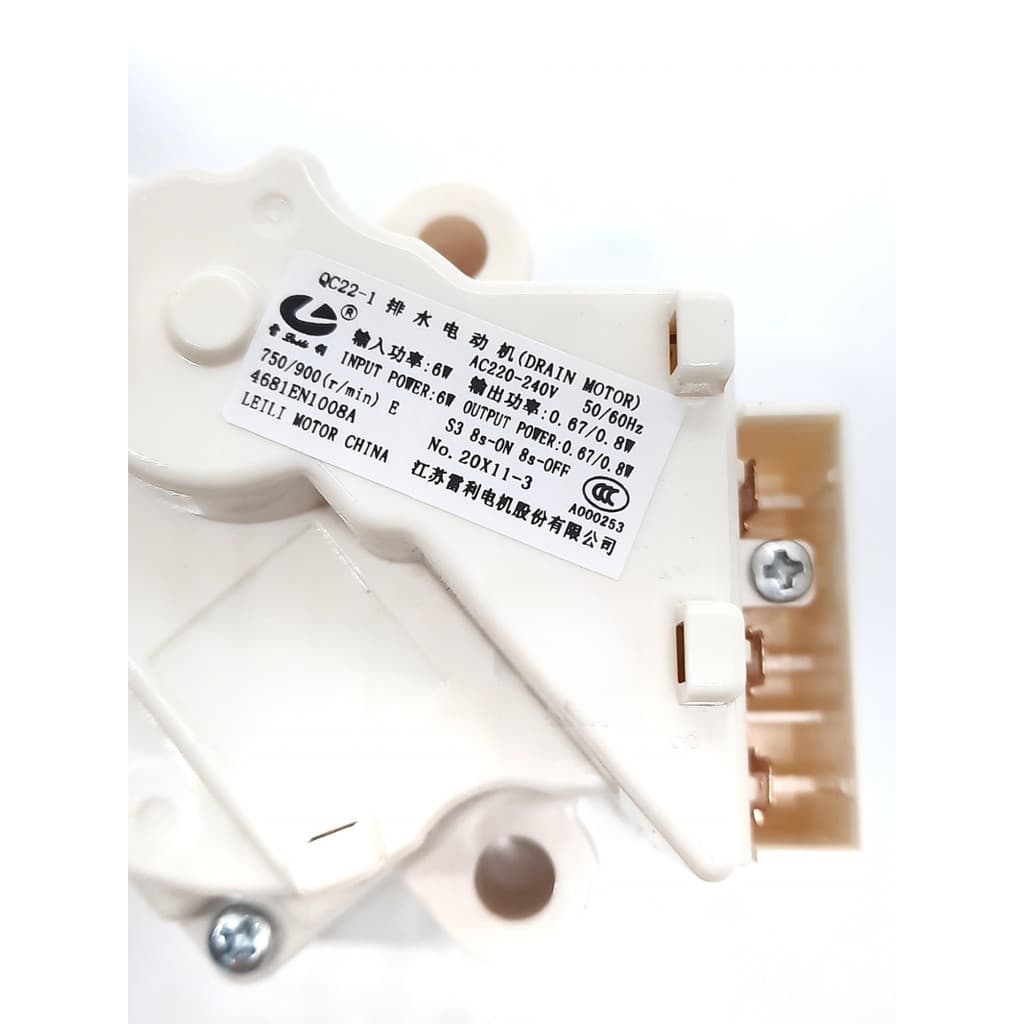 มอเตอร์เดรนน้ำทิ้ง LG DRAIN MOTER QC22 มอเตอร์ดึงน้ำทิ้งแอลจี 3ขั้ว AC 220V อะไหล่เครื่องซักผ้า เครื่องซักผ้าแอลจีฝาบน รูปที่ 3