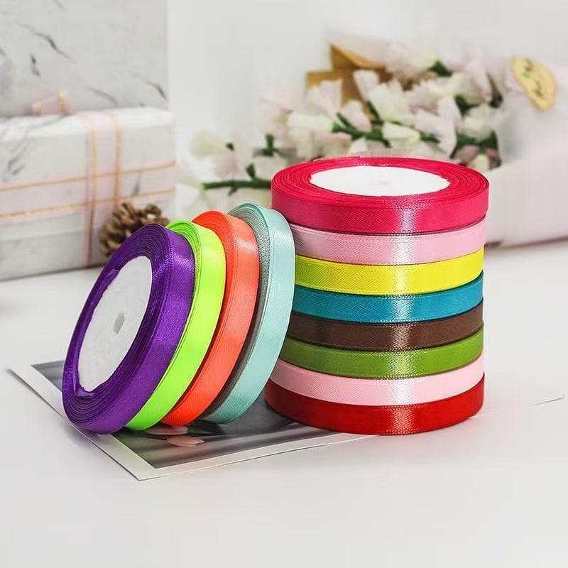 1cm ริบบิ้นซาติน ริบบิ้นซาตินสีสันเข้ารหัส ริบบิ้น ของขวัญ DIY งานฝีมือ โบว์ ริบบิ้นตกแต่งกล่องเค้ก DIY ของขวัญ รูปที่ 2