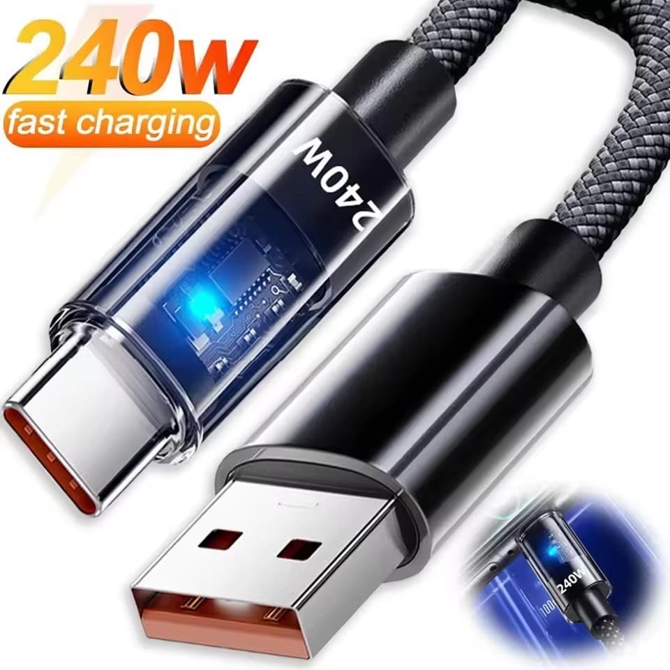 0.25/1/1.5/2M 240W USB เป็นสายชาร์จ Type C / Super Flash สายข้อมูลความเร็วสูง รูปที่ 1