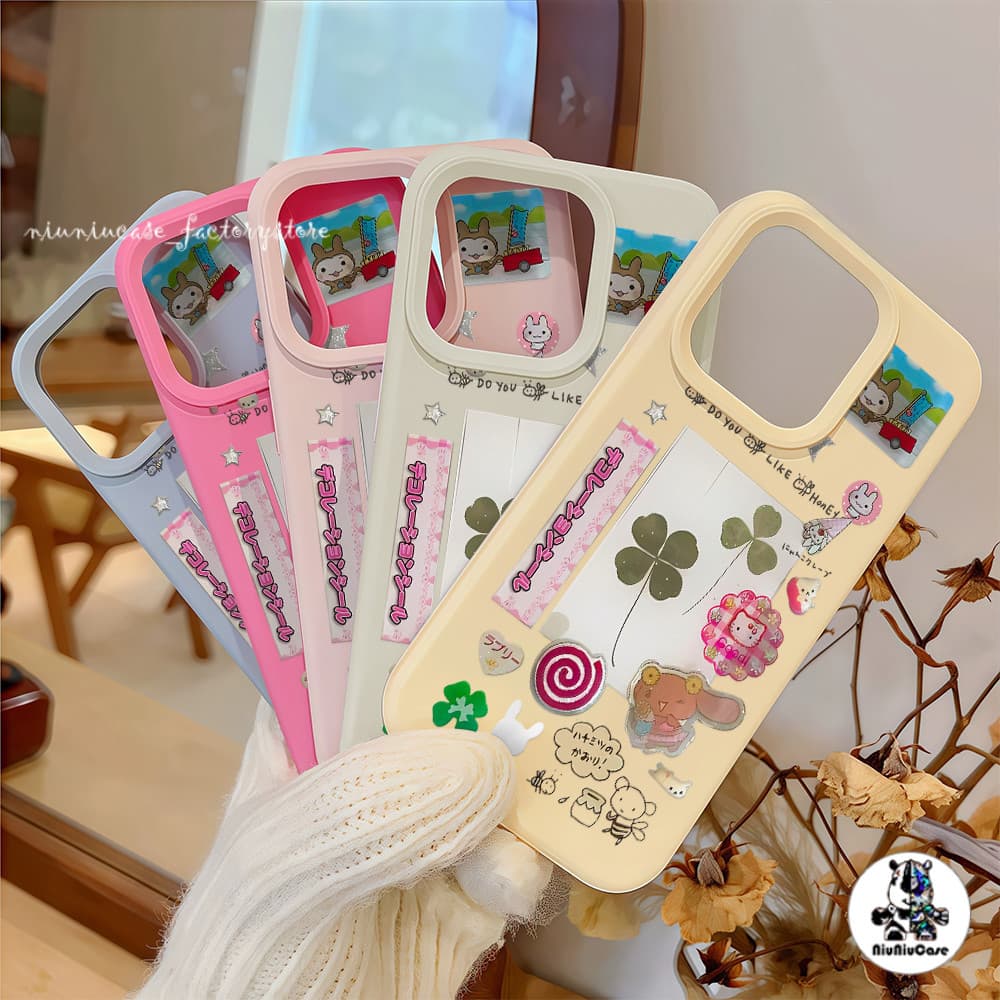 การ์ตูนโคลเวอร์โชคดี Case เคสไอโฟน For iPhone 11 17 16 15 12 13 14 15 Pro Max XR X XS Max 7 8 16 Plus เคสมือถือ สีพื้น รูปที่ 4