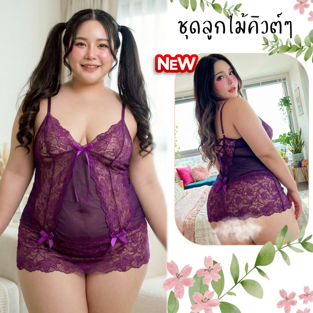 PEEMAI LIVE ชุดอ่อยแฟน ชุดนอนลูกไม้ผู้หญิง ชุดนอนสายเดี่ยวผู้หญิง P -804 รูปที่ 7
