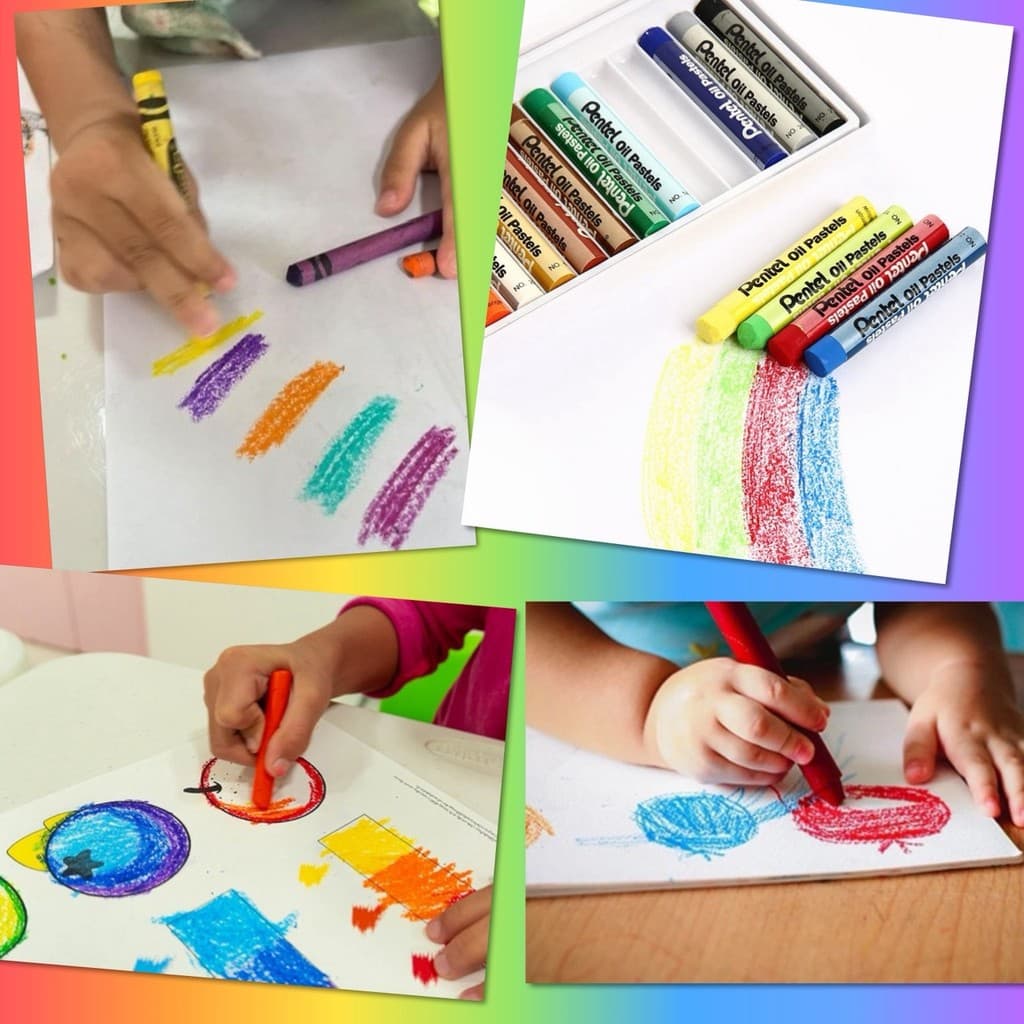สีเทียน Oil Pastels ปลอดสารพิษ วาดภาพ ระบายสี งานศิลปะ รุ่นอัพเกรด เนื้อสีเนียนนุ่ม เขียนระบายง่าย สีสดใส ติดกระดาษ รูปที่ 7