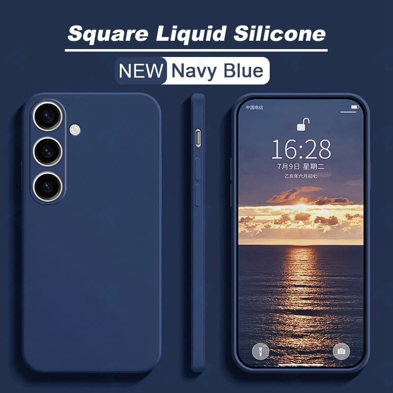 สําหรับ Samsung Galaxy A55 A35 A05 A05S A15 A25 A34 A54 หรูหราสแควร์ซิลิโคนเหลวเคสโทรศัพท์สีทึบกันกระแทกกันชนนุ่มฝาครอบ รูปที่ 3